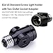 E26 Light Socket to Plug Adapter, 2 Pack Heat-Resistant 2/3 Prong Light Socket Outlet Light Bulb Plug Adapter, Polarized Light Socket Adapter Splitter Converter for Garage Porch (1, Black)
