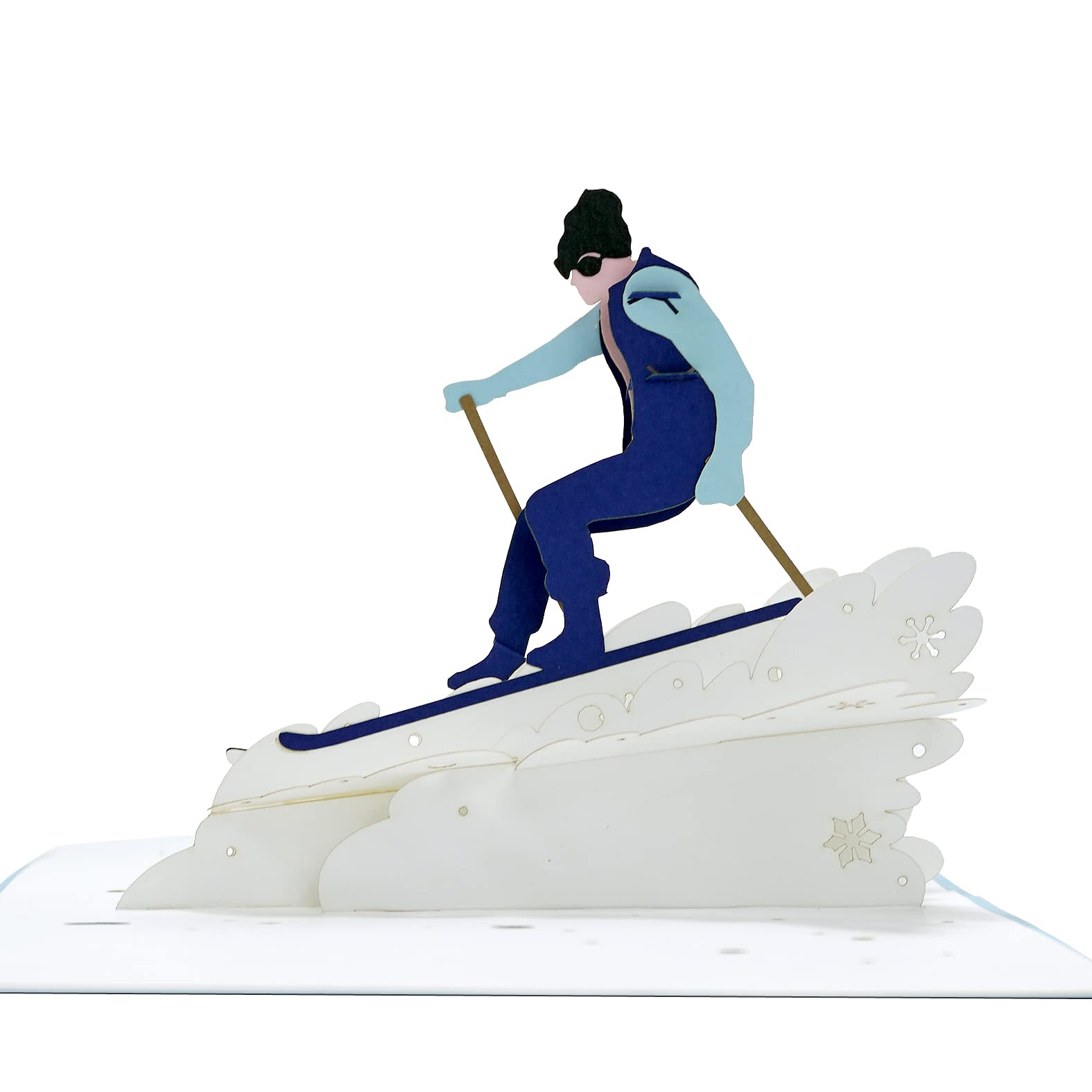 CUTPOPUP Ski-ing Card - Fathers Day Card, Birthday Cards for Men, Dad Birthday Cards, 3D Greeting Card Father Him Boy Son Brother Husband Male UK
