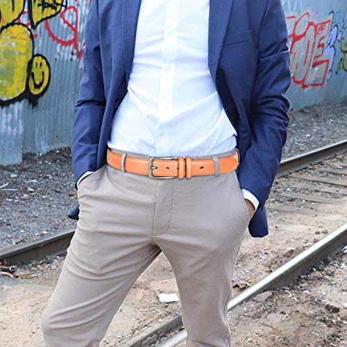 Mens Belt - Autolock Genuine Leather Dress Belt - Classic Casual Belt for Men in Gift Box