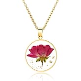 Pressed Flower Necklace Gift for Women | Personalized Handmade Necklaces | Birth Flower Necklace