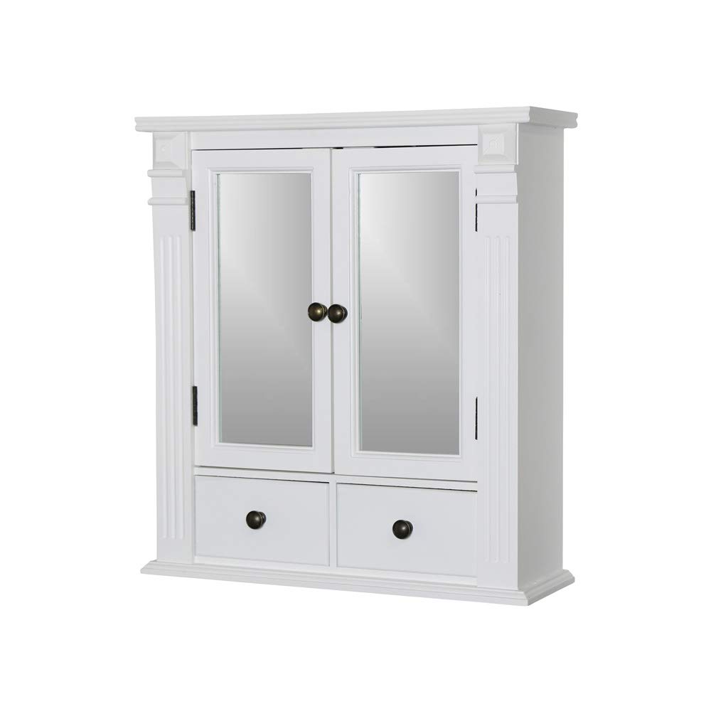Melody Maison White Mirrored Bathroom Wall Cabinet Amazon Co Uk