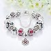 Presentski Fashion Charm Bracelet for Teen Girls and Women with Flower Themed Charms