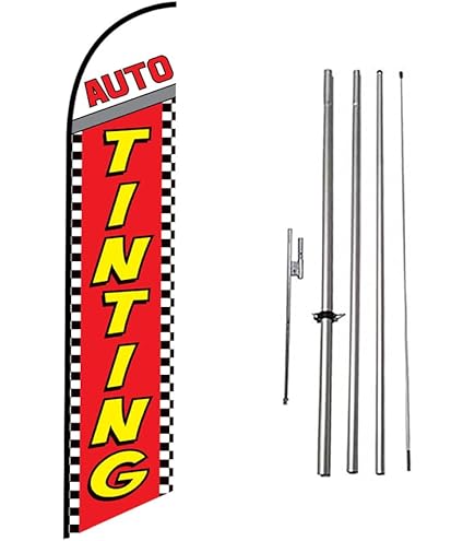 Auto Tinting Swooper Flutter Feather Advertising Flag Kit Car Window Tinting Red - View #8