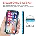 EFFUN Waterproof Case for iPhone X Waterproof Case for iPhone Xs Waterproof Case of 5.8 Inch, Case Waterproof for iPhone X/XS of IP68 Waterproof Dustproof Shockproof, Light Blue