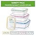 Glass Food Storage Containers with Lids - Kitchen Meal Prep Lunch Boxes 4-Pack - Freezer, Microwave, Dishwasher Safe - Variety Set (12 Oz, 22 Oz, 35 Oz, 52 Oz)