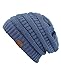 C.C Trendy Warm Chunky Soft Stretch Cable Knit Beanie Skully, Dk Denim