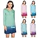 CoolEnding Women Casual Long Sleeve Tunic Swing T Shirt Dress Tie Dye Ombre Dress