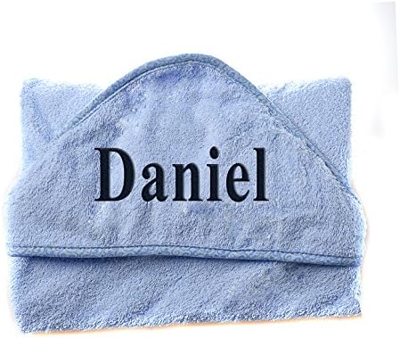 Personalized Hooded Baby Bath Towel,100% Terry Cotton Perfect Baby Gift (Blue)