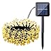 Qedertek Solar Flower String Lights, Cherry Blossom 22ft 50 LED Waterproof Outdoor String Lights for Patio,Lawn,Garden,Holiday and Festivals Decorations ( Warm White)