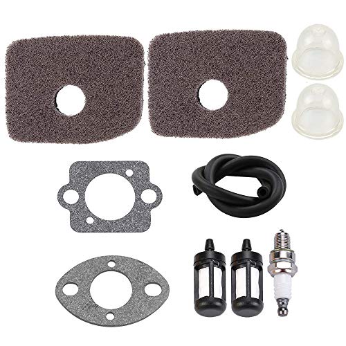 Dxent 2Pcs Air Filter with Fuel Filter for STIHL BG56 BG56C BG66 BG86 SH56 SH86 BR200 Leaf Blower Primer Bulb Spark Plug