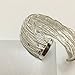 Sephla Silver Plated Weave Mesh Adjustable Cuff Bangle Bracelet For Women