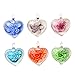 BodyJ4You 6PC Heart Pendant Glass Floral Necklace Glow in the Dark Glitter