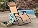 Sunjoy Zero Gravity Chair - Beige - Mesh Back - Foldable - Lockable Recline - 300 lbs Weight Limit