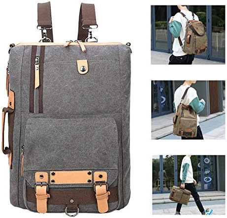 PParth Unisex Multipurpose Canvas Backpack Rucksack Shoulder Bag Travel School Bag Fits 15 inch Laptop (Grey)
