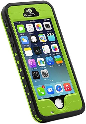 iPhone 5S/SE Waterproof Case,Dust Proof, Snow Proof, Shock Proof Case with Touched Transparent Screen Protector, Heavy Duty Protective Carrying Cover Case for iPhone 5s-Green