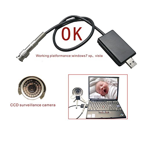 iKKEGOL BNC Male to USB RG59 Coaxial Converter Cable Cord for CCTV Security Camera Video Capture Card DVR for PC 2M /6ft
