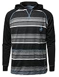 SBW Men's Stripe Raglan Pullover Hoodie with Kangaroo Pocket