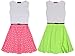Girls Pink Neon Floral Skater Dress Belted Party Dresses New