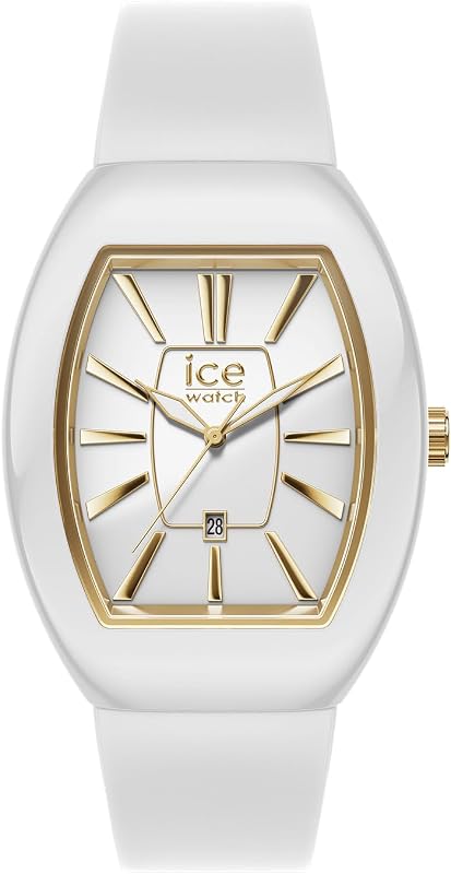 - Ice boliday Dome White Gold - Reloj Blanco Y Dorado para Mujer con Correa de Silicona - 024034 (Small)