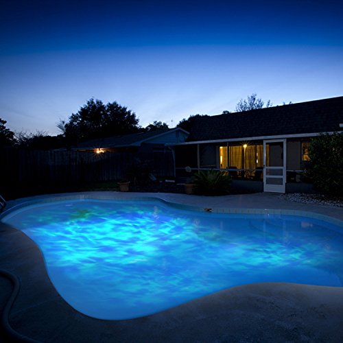 Holiday Projector Light Outdoor, TOFU Rotating Kaleidoscope Waterproof Spotlight flame Light Show Projection Decorations for Halloween Xmas Patio House Home Yard Swimming Pool(Bule-Warm White)
