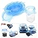 Silicone Stretch Lids ACRUI Set of 6 Silicone Food Saver Covers Reusable Durable Expandable BPA Free FDA Approved Food Huggers Bowl Covers for Platters, Dishes, Dishwasher, Oven, Freezer Safe