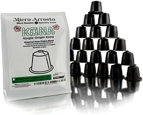 Kona Origins Blend Nespresso Compatible Pods (20-count), Hawaiian Origin Blend Espresso Coffee Pods for OriginalLine Machines (20 Capsules)