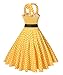 V Fashion Women's Vintage 1950s Halter Neck Polka Dot Audrey Hepburn Dress 50s Retro Swing Dresses with Belt