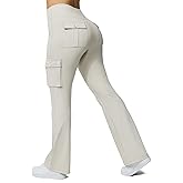 Yoga Flare Leggings for Women High Waisted Yoga Casual Pants Workout Leggings Cargo with 6 Pockets Bootcut Pants