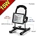 [15W 24LED] Spotlights Work Lights Outdoor Camping Lights, Built-in Rechargeable Lithium Batteries (with USB Ports to Charge Mobile Devices) (Black)