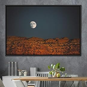 signwin Framed Canvas Wall Art Lunar Aerial Astronomy...