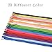 Mmei 40 pcs Nylon Invisible Zippers for Tailor Sewer Sewing Craft Crafter's Special 20 Inch 20 Colors (2 pcs per Color)