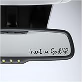 YTFRL 2PCS Trust in God Rearview Mirror Sticker, Trust in God Faith Waterproof Automotive Mirror Bumper Stickers, Christian Jesus Religious Vehicle Decal for Women, Car Accessories (Black)