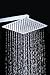BWE High Pressure Shower Head 8 inch Square Rainfall Shower Head 304 Stainless Steel with teflon tape Ultra Thin 1/2 Connection Bathroom Shower Heads High Polish Chrome