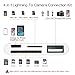 Baymic Compatible with iPhone iPad to USB Camera Adapter, 4 in 1 SD/TF/Trail Game Camera Card Viewer Reader, USB 3.0 Female OTG Cable and Charging Interface Compatible with iPad iPhone X 8 7 6 Plus