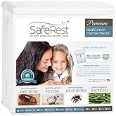SafeRest Zippered Mattress Protector - Premium 9-12 Inch Waterproof Mattress Cover for Bed - Breathable, Noiseless Washable Mattress Encasement - Queen
