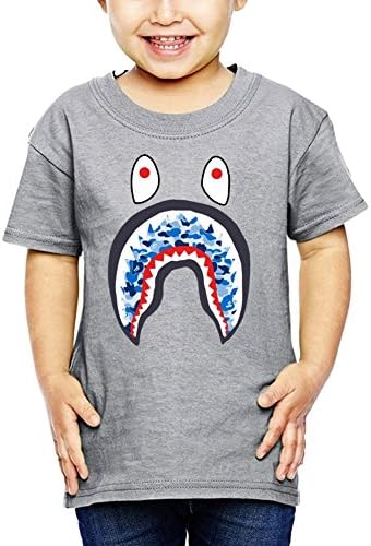 Customized Poly Cotton Popular Bape Children's T-shirt Ash Round Neck