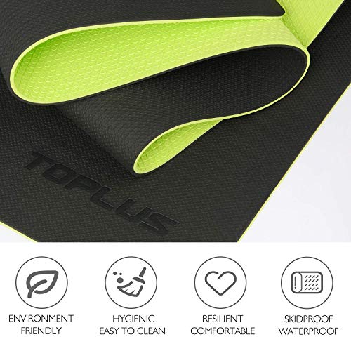 Toplus Yoga Mat, TPE Gymnastics Mat, Training Mat, NonSlip Pilates Mat