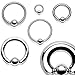 BodyJ4You 14 Gauge Captive Bead Piercing Ring Kit 8PC Stainless Steel for Nose Tragus Lip Nipple Belly Rings