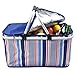 iwill CREATE PRO Blue Insulated Picnic Basket - Collapsible Ultra-Size Insulated Picnic Basket for Outdoor Picnic or Camping Use