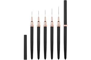 Nail Art Brushes, 5Pcs Liner Brush Set,Gel Polish Painting Art Design Pen for Long Lines, Thin Details, Fine Drawing Sizes 5/