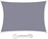 HEYOMART Sun Shade Sail 3m x 5m Rectangle Grey UV 98% Block