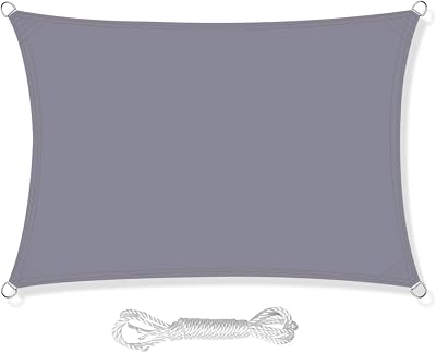 HEYOMART Sun Shade Sail 3m x 5m Rectangle Grey UV 98% Block