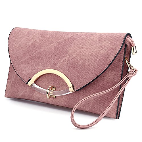 Women's Leather Evening Clutch Bag Shoulder Handbag Messenger Envelope Bags with Adjustable Strap