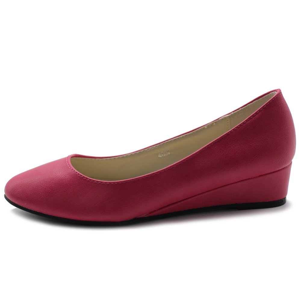 Ollio Women's Shoe Ballet Basic Light Comfort Wedge Heel Pump - Image 3