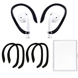 2 Pairs Ear Hooks Accessories Compatible with Apple AirPods 1 & 2 & 3 and Pro Sports Headset EarHooks Great with CyclingGymDancingRunningFishing and Other Sports (Black)