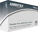 Ambitex Black Powder-Free Nitrile Exam Gloves Case (Extra Large)
