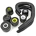 misodiko 5.5mm Replacement Memory Foam In-Ear Earbud Tips compatible for BlueBuds X, X2, X3 and Freedom F5 Bluetooth Headphones with Sports Ear Hooks - M550 (3-Pairs, Black, Small)