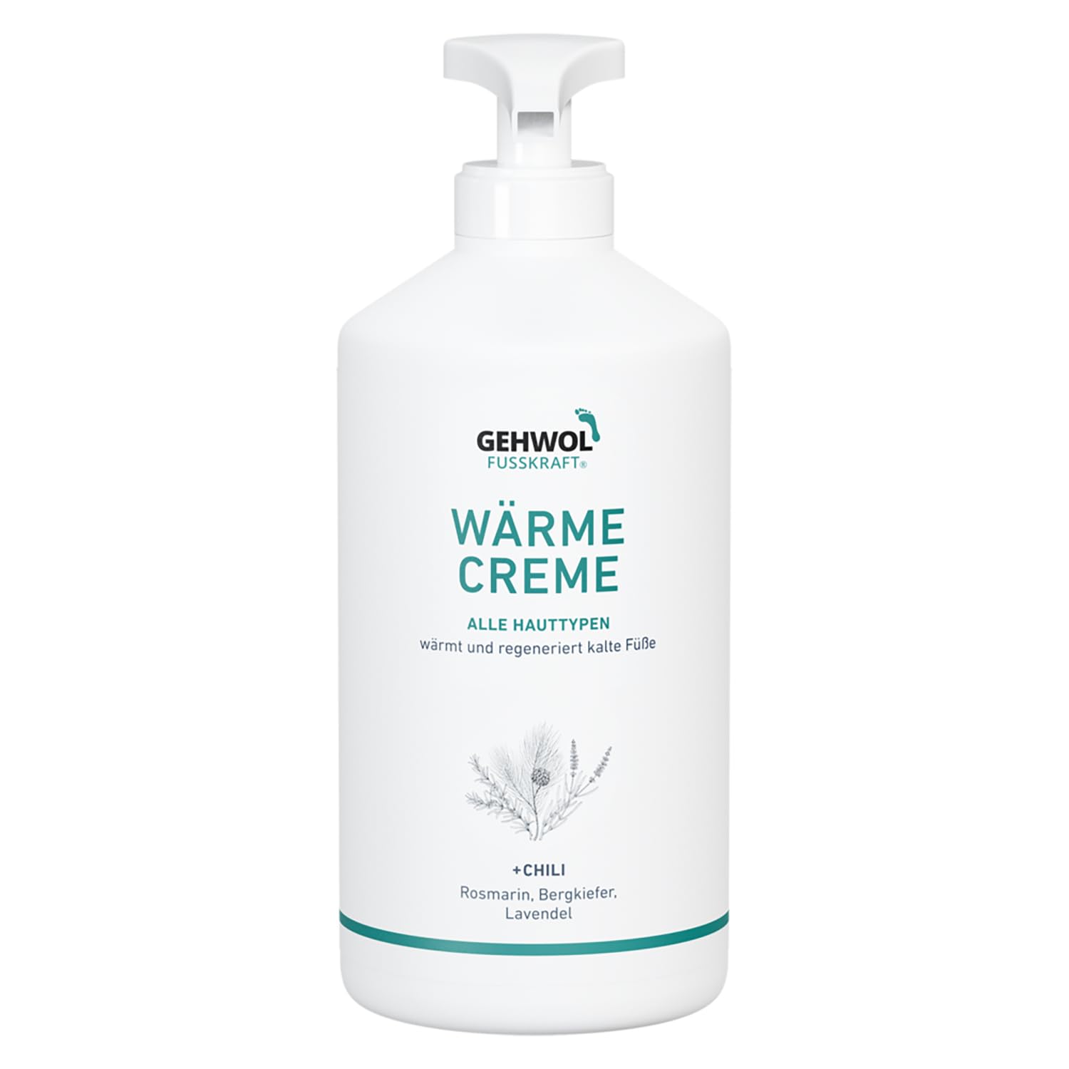 Rich Emollient Foot Cream For Dry Skin Rough Kit - Large Salon L 500 Ml - Heating Has Effect - Ideal For Cold Feet - Comes With Preserving Pack - Dermatologically Tested