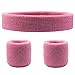 Sweatband Set [ 3 or 6 Pack ] - including Headband and Wristbands for Women Men and Kids- Perfect for Running Cycling Tennis Football Basketball and All Sports
