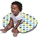 Bacati - Elephants Aqua/Lime/Grey 3 pc Nursing Pillow Set Including 2 Zippered Covers & 1 Pillow Insert, Aqua/Lime/Grey